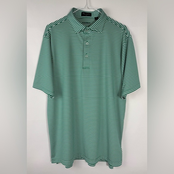 Byron Nelson Other - Byron Nelson DriWay Golf Shirt Green White Stripes Medium Performance Polo